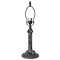 Gothic Metal Lamp Base, Dark Bronze Finish With Gold Highlights, Nicely Weighted, 17.5" Tall